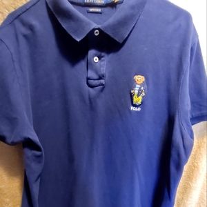 Navy blue polo shirt